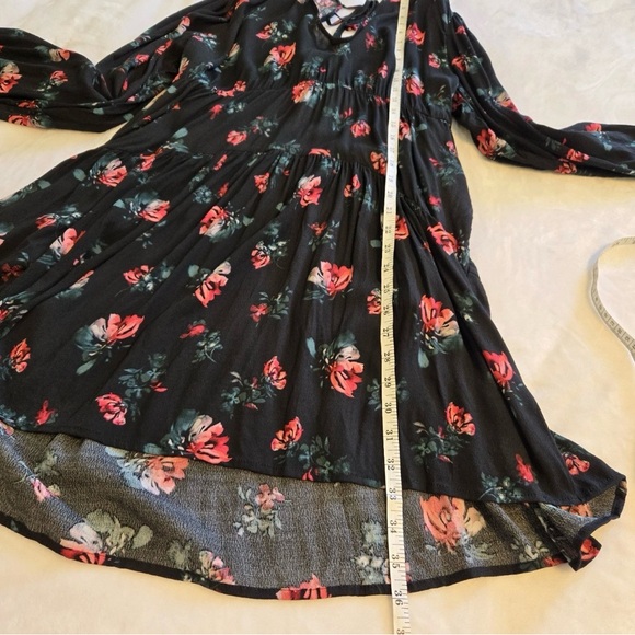 a new day Black Floral Long Sleeve Dress size medium - Picture 6 of 8
